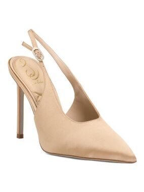 NWOT Sam Edelman Satin Pointed-Toe Slingback Heels